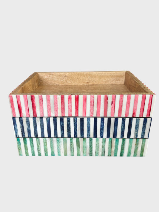 Medium Bone Inlay Tray - Green