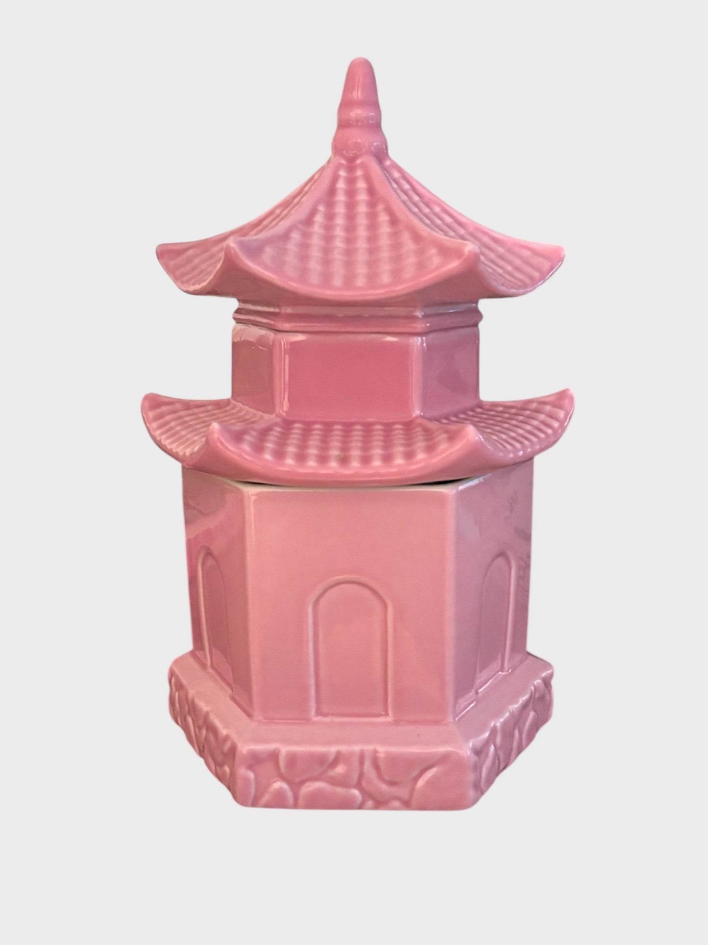 Pagoda Storage Jar - Pink