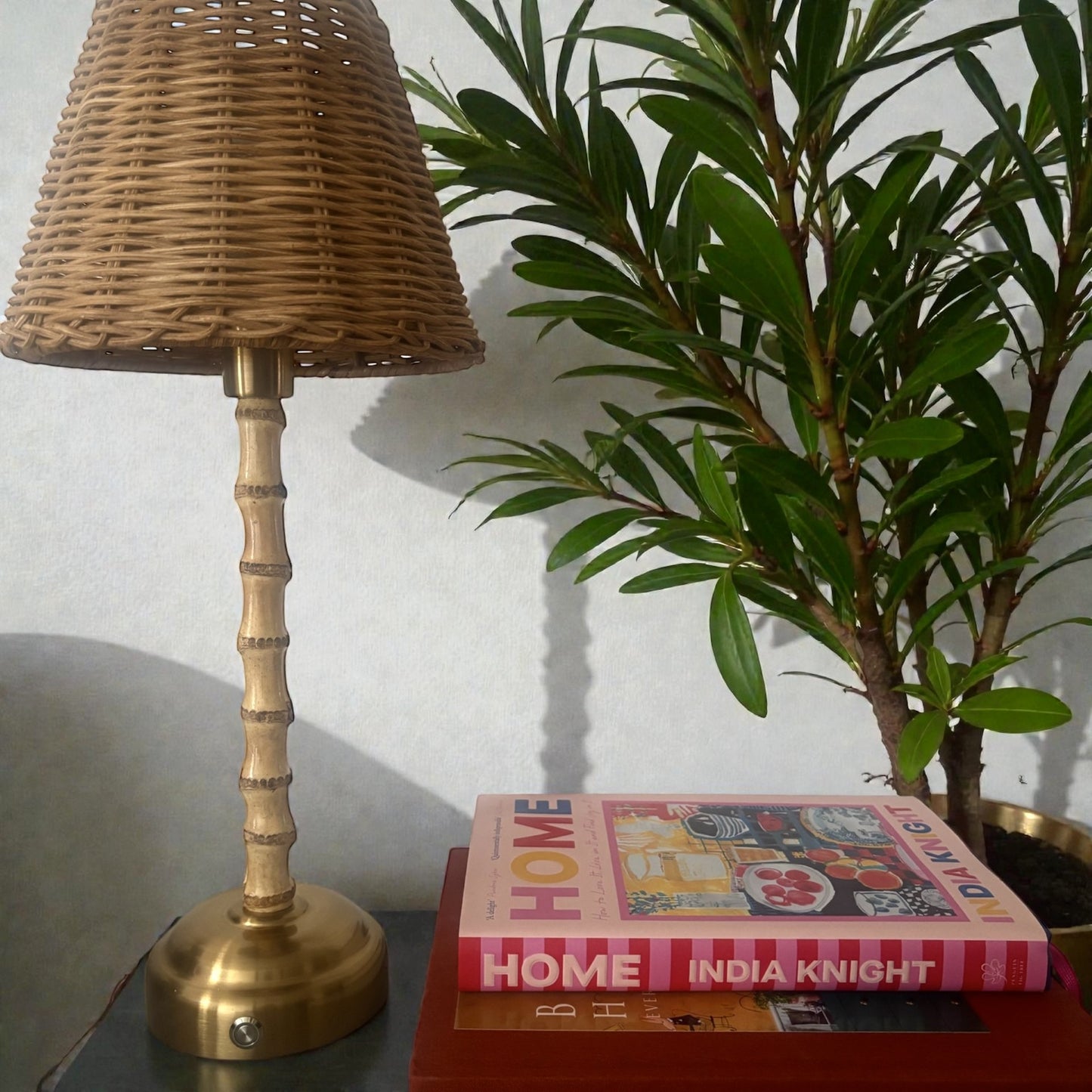 Rechargeable Bamboo & Rattan Table Lamp