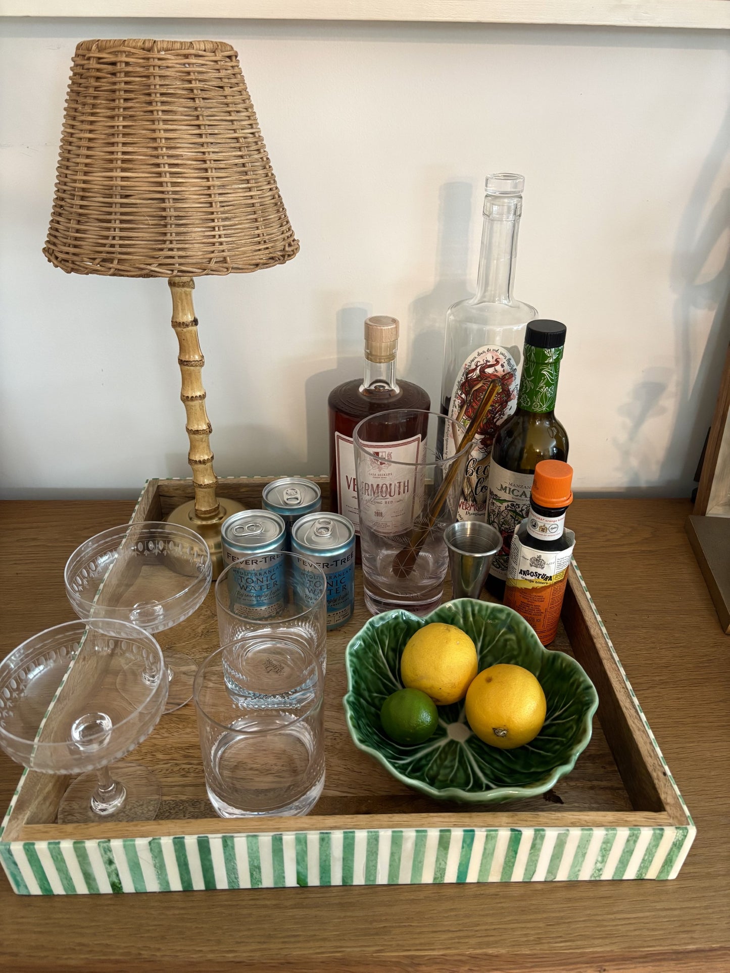 Rechargeable Bamboo & Rattan Table Lamp