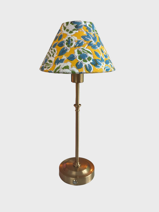 Rechargeable Table Lamp With Handmade Floral Shade