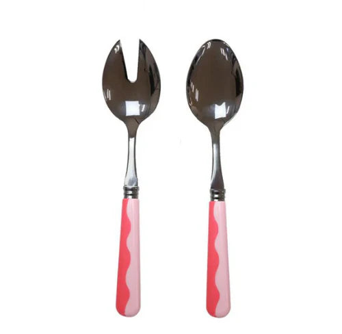 Wave Salad Servers - Watermelon & Pink (2 Piece Set)