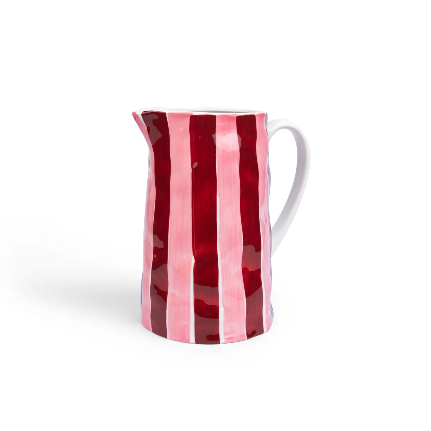 Large Jug - Burgundy & Pink Stripes