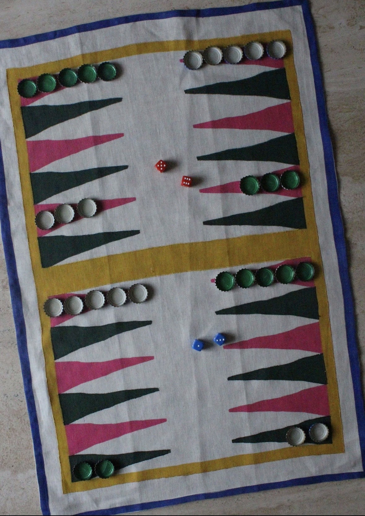 Backgammon Tea Towel - 100% Linen