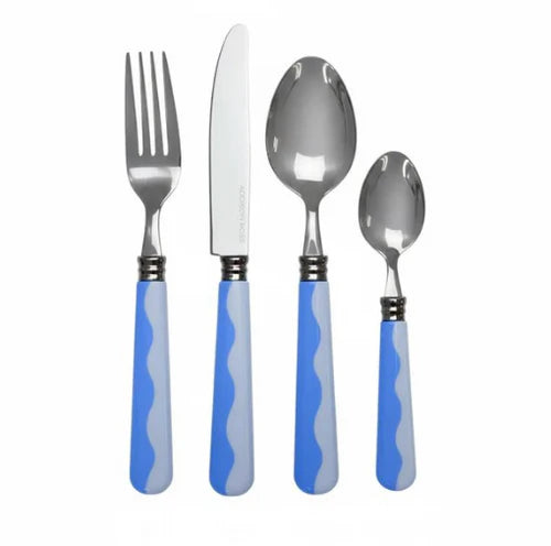 Wave Cutlery - Periwinkle & Pale Blue (16-Piece Set)