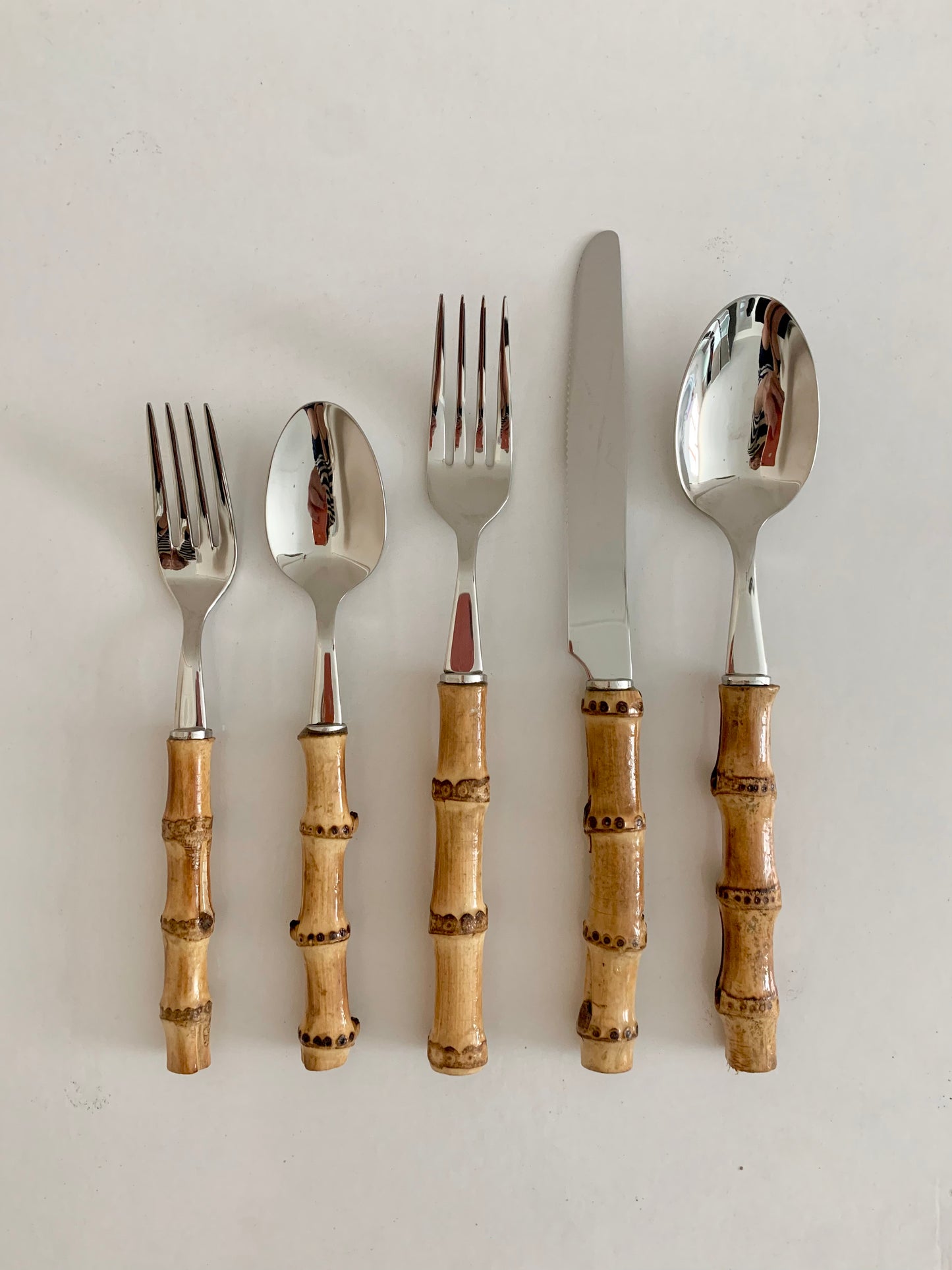Bamboo Handle Cutlery - 20 Piece Set